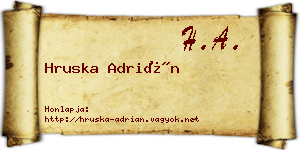 Hruska Adrián névjegykártya