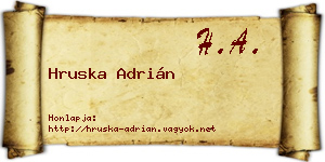 Hruska Adrián névjegykártya